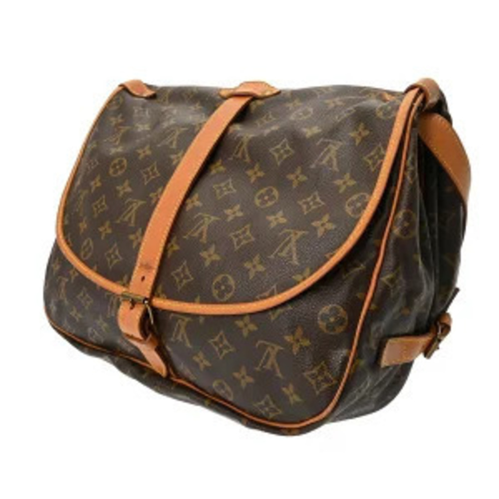 Louis Vuitton Brown Canvas Saumur Monogram Bag Shoulder